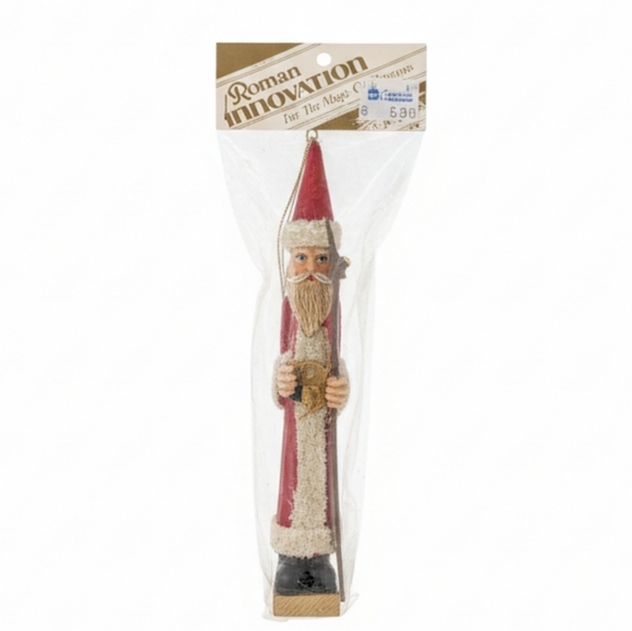 Roman Innovations Other - Vtg Pencil Santa Claus Folk Art Christmas Ornament Figurine Home Decor 7" Roman